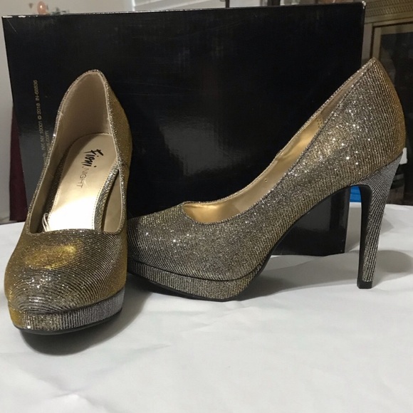 Silver & Gold Sequin Heels - Picture 3 of 8